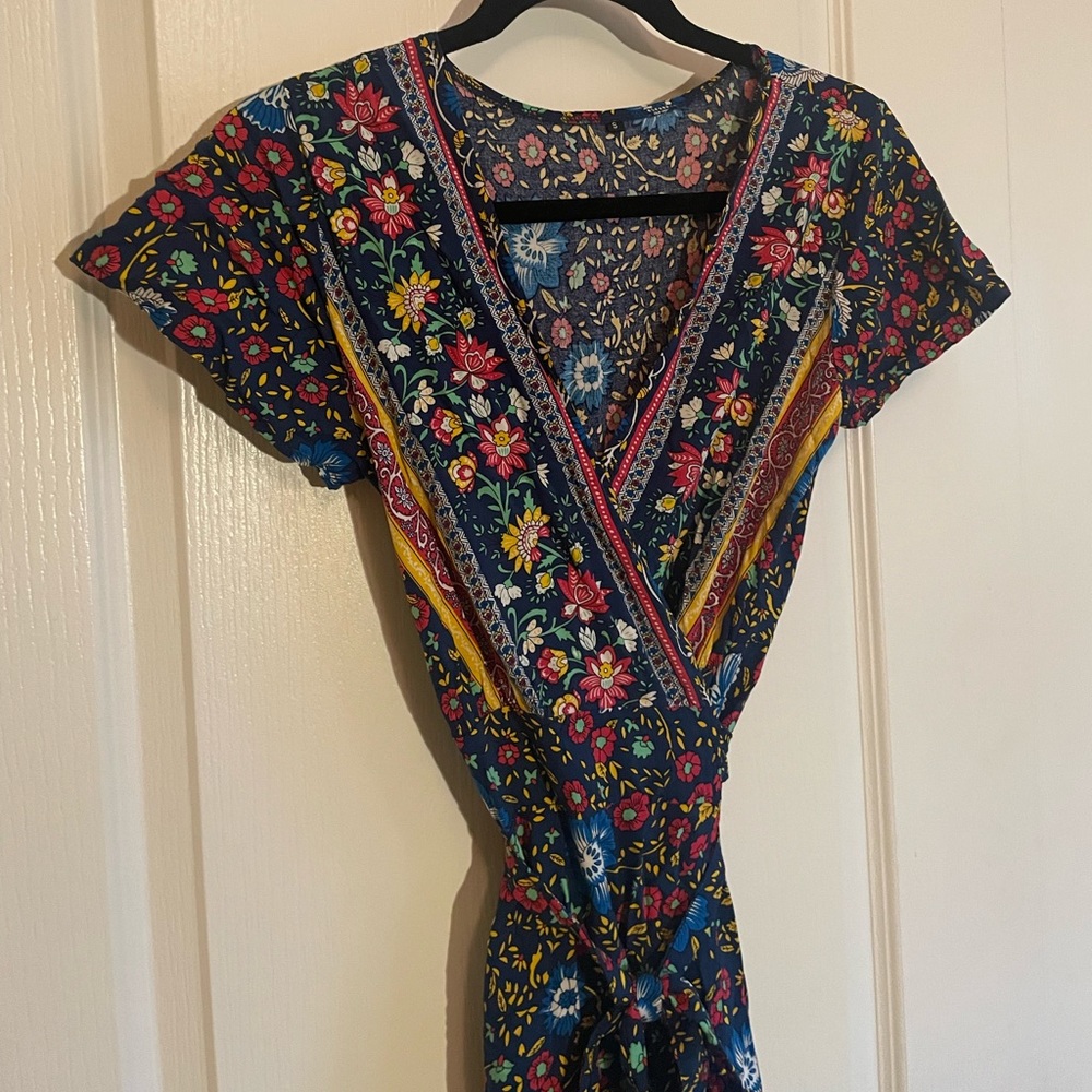 Floral Maxi Wrap Dress - Small